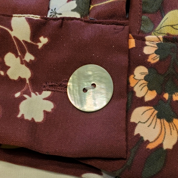 Dex Women's Plus Size 2XL Floral Faux Wrap Top Long Sleeved Elastic Waist Wine - Picture 5 of 7